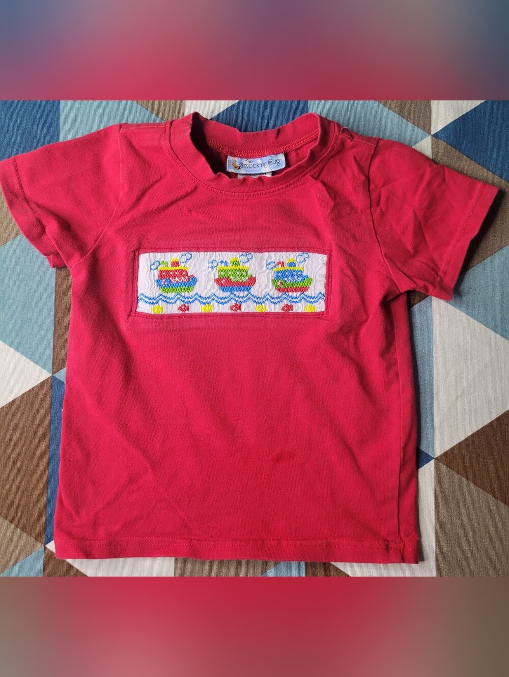 Red Boys Short-Sleeve Tee Boat The Smocking Bug Sailboat Sailor Boutique Ship
